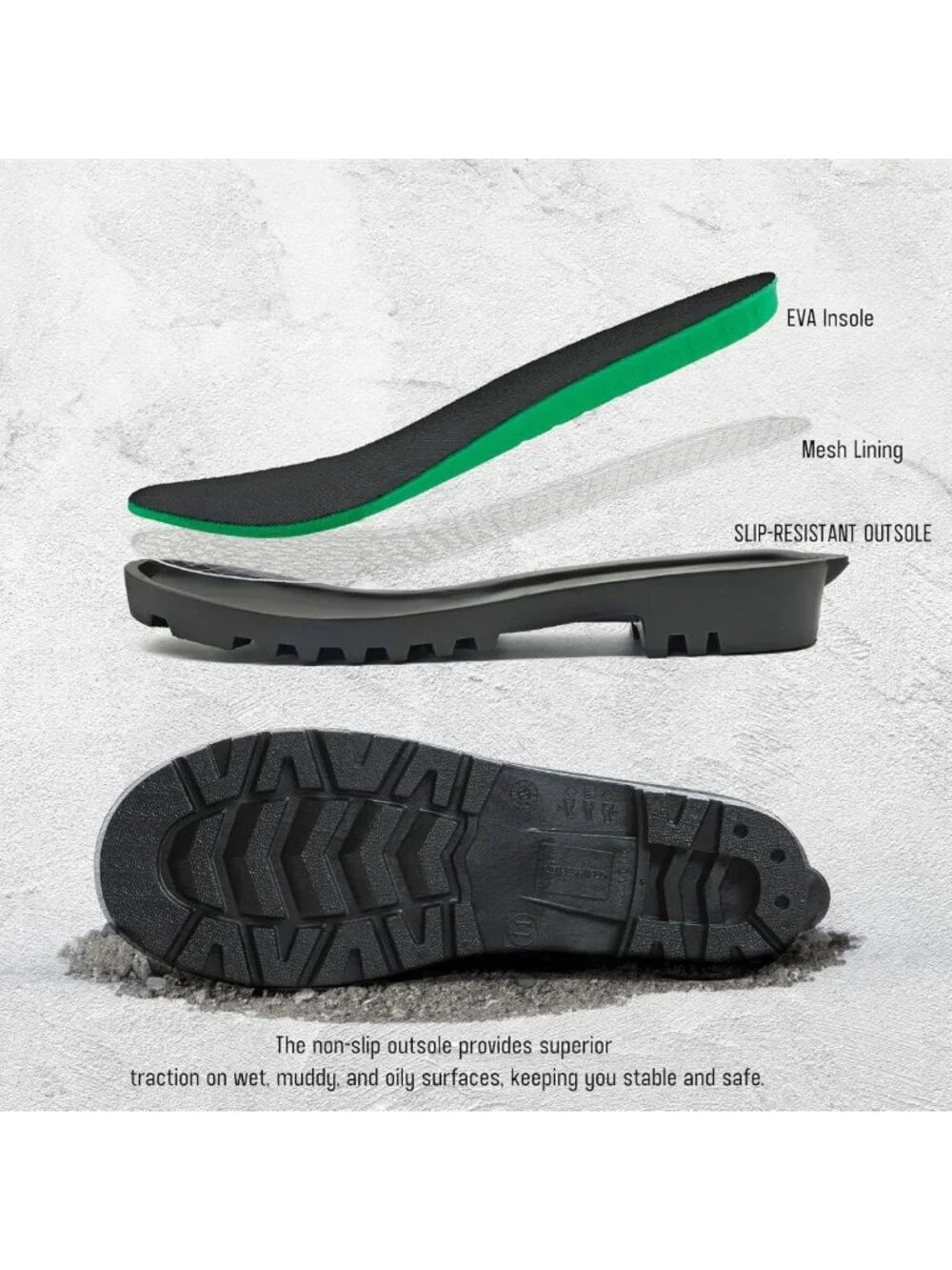 Waterproof Slip-Resistant PVC Rain Boots for Men & Women - Durable Knee-High